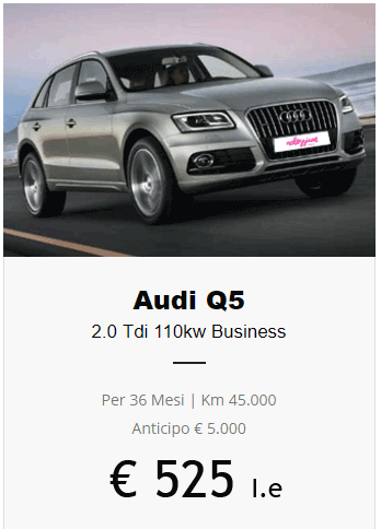 Audi Q5 Noleggio Lungo Termine anche per PMI